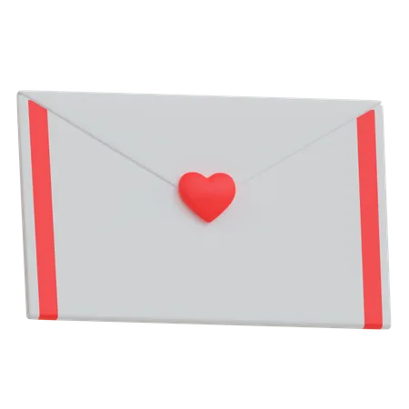 Envelope de amor  3D Illustration