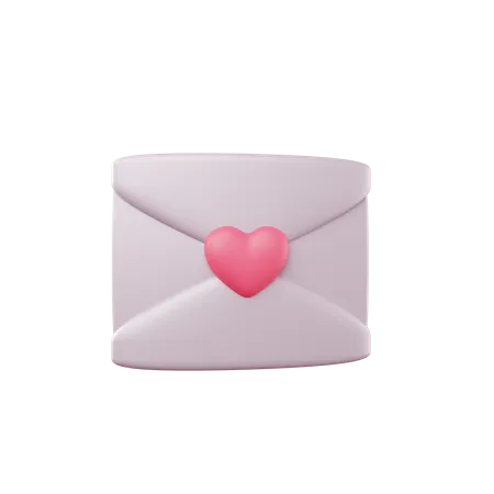 Envelope de amor  3D Icon