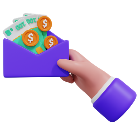 Envelope de dinheiro  3D Icon