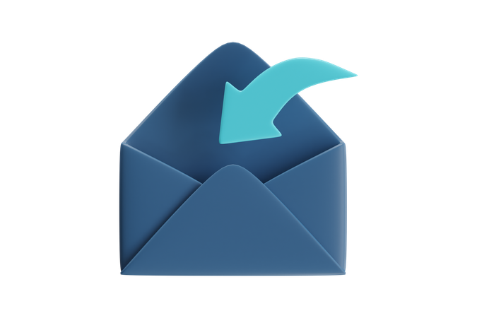 Envelope de e-mail com seta  3D Icon