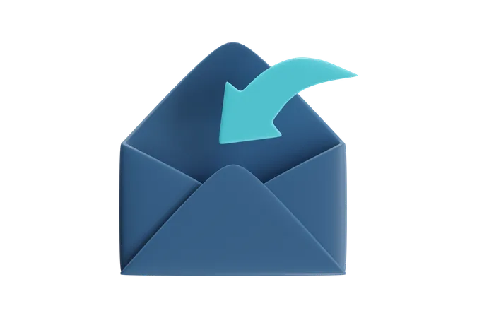 Envelope de e-mail com seta  3D Icon