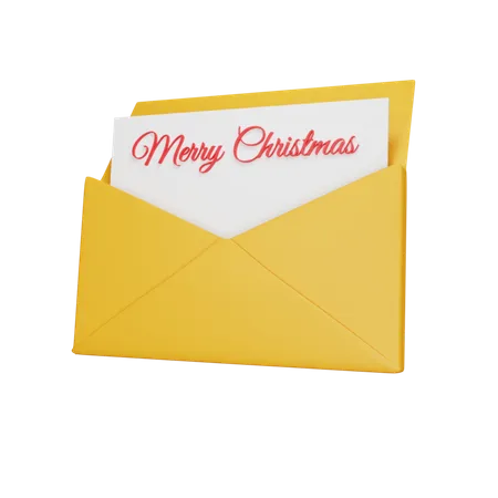 Envelope de feliz natal  3D Icon