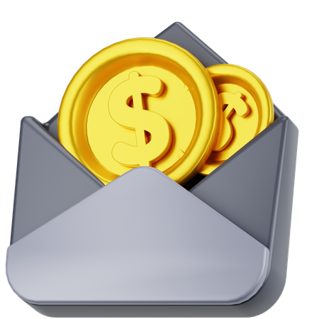 Envelope de moeda  3D Icon