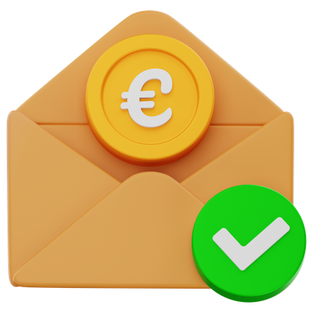 Envelope para moedas de euro  3D Icon