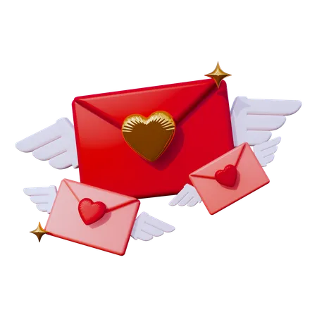 Envelope de Dia dos Namorados  3D Icon