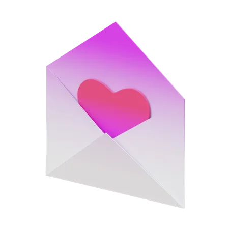 Envelope de Dia dos Namorados  3D Icon