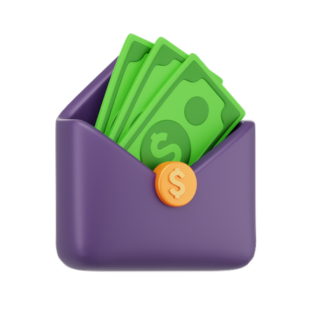 Envelope de dinheiro  3D Icon