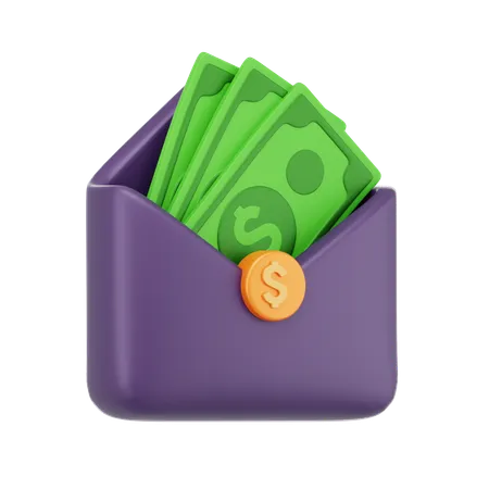 Envelope de dinheiro  3D Icon