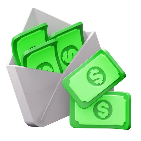 Envelope de dinheiro  3D Icon