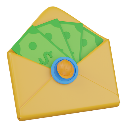 Envelope de dinheiro  3D Icon