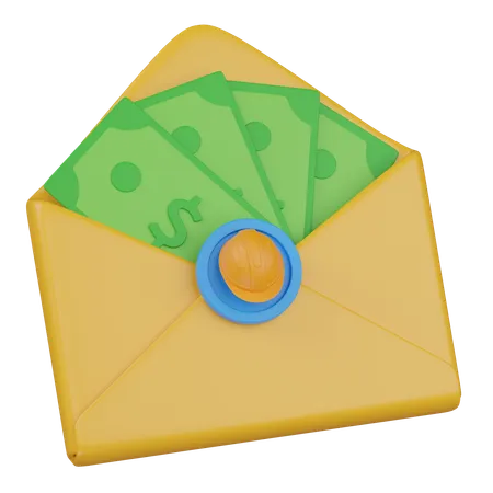 Envelope de dinheiro  3D Icon