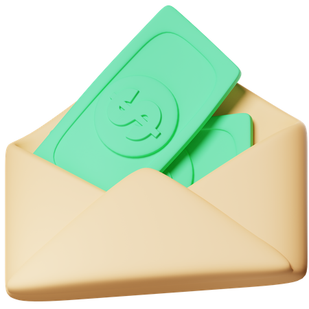 Envelope de dinheiro  3D Icon