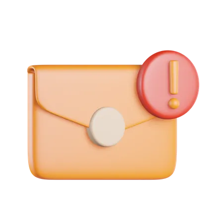 Envelope Exclamation Sign Alert 3D Icon