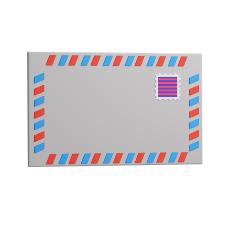 Envelope listrado com carimbo  3D Icon