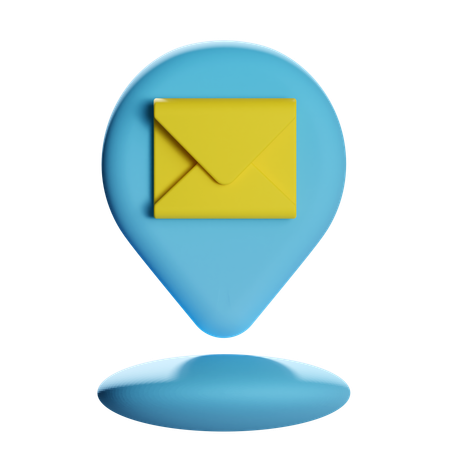 Envelope Location Pin  3D Icon