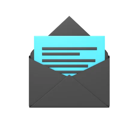 3 D Icon Of Envelope With Files And Attachments 3D Icon