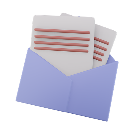 Envelope open letterhead  3D Icon