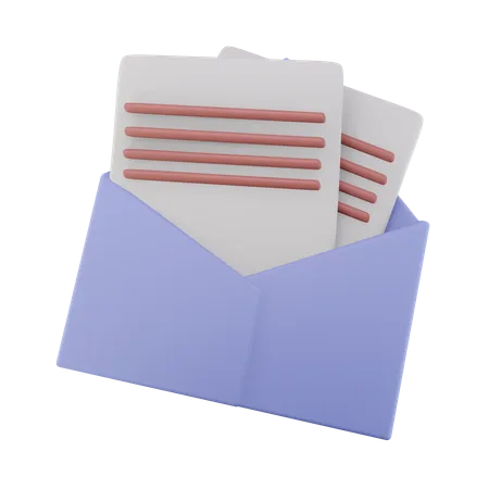 Envelope open letterhead  3D Icon
