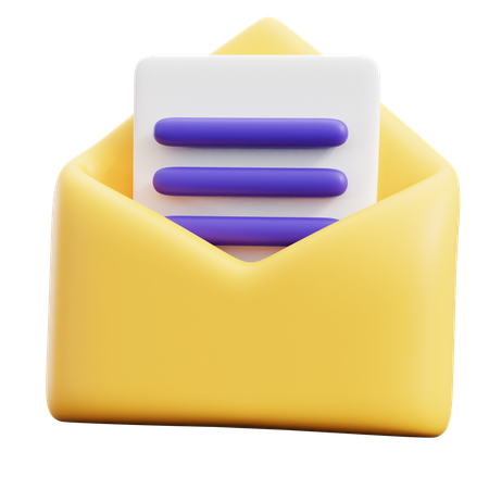 Envelope open news  3D Icon