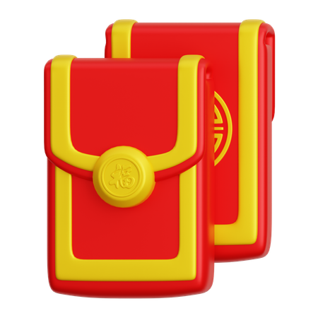 Envelope vermelho chinês  3D Icon