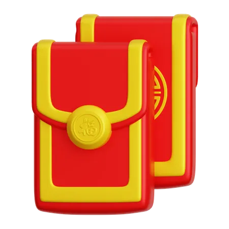 Envelope vermelho chinês  3D Icon