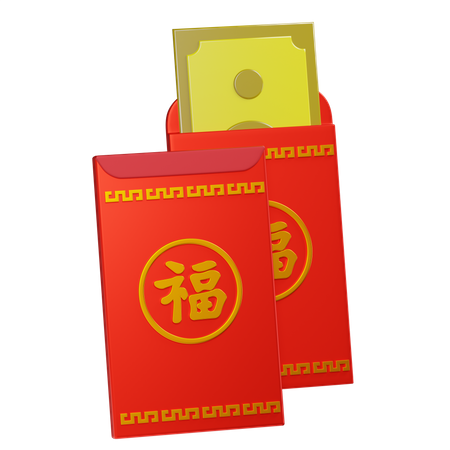 Envelope vermelho chinês  3D Icon