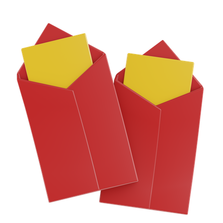 Envelope chinês vermelho  3D Icon