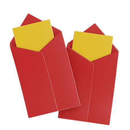 Envelope chinês vermelho  3D Icon