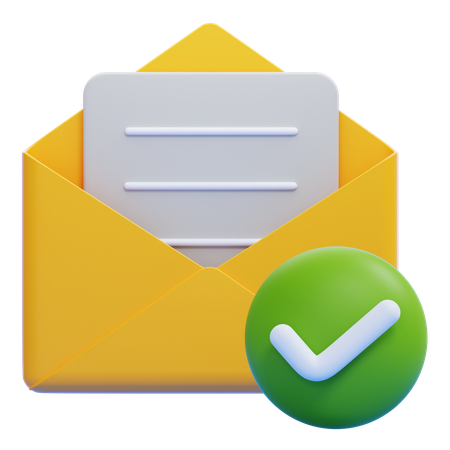 Envelope With A Check  3D Icon