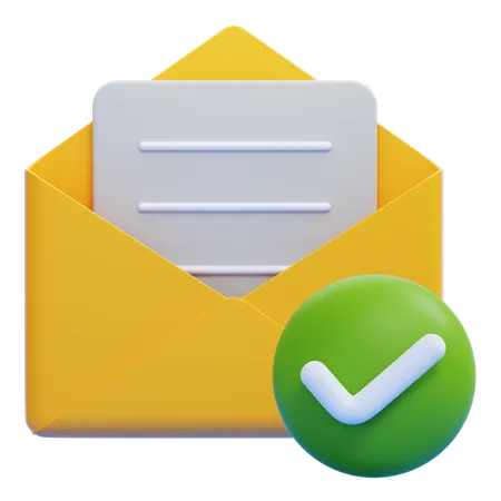 Envelope With A Check  3D Icon