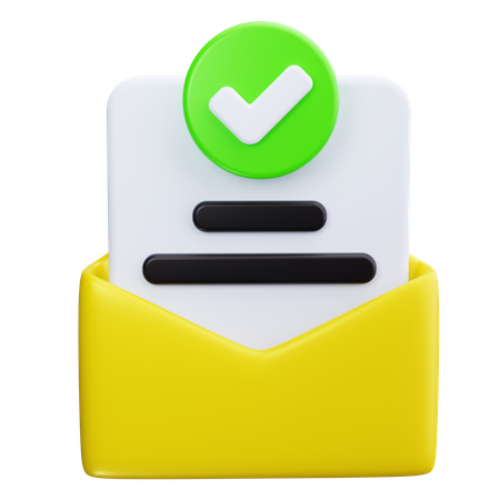 Envelope With Check  3D Icon