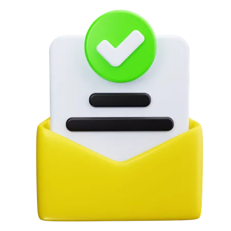 Envelope With Check  3D Icon