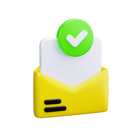 Envelope With Checkmark  3D Icon