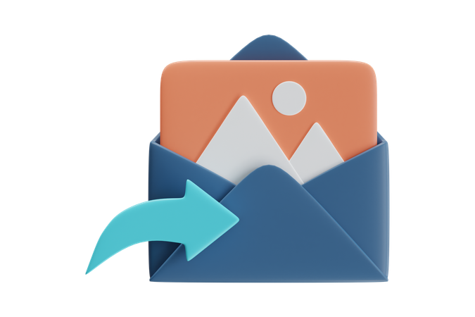 Envelope With Image Upload  3D Icon