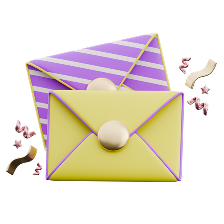 Envelopes com tons  3D Icon