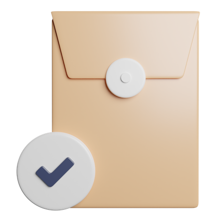 Enveloppe approuvée  3D Icon