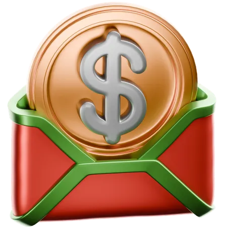 Enveloppe d'argent de Noël  3D Icon