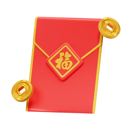 Enveloppe chinoise  3D Icon