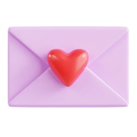 Enveloppe lettre d'amour  3D Icon