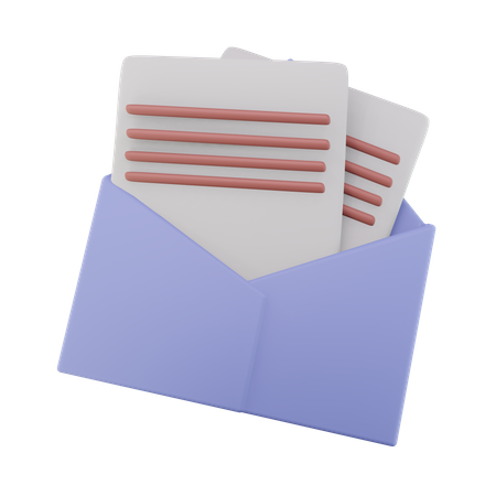 Enveloppe à en-tête ouverte  3D Icon