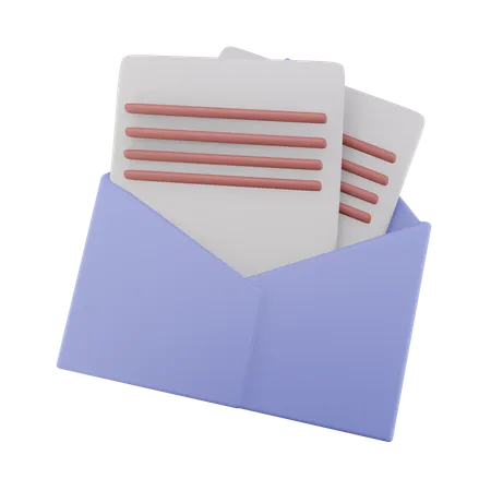 Enveloppe à en-tête ouverte  3D Icon