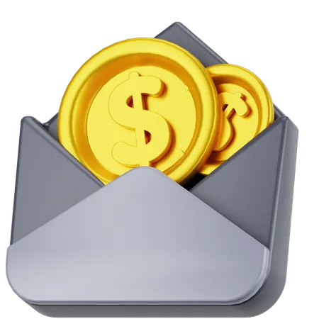 Enveloppe de pièces de monnaie  3D Icon