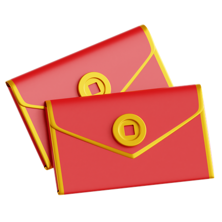 Enveloppe rouge  3D Icon