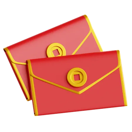 Enveloppe rouge  3D Icon