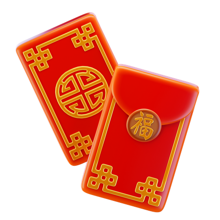 Enveloppe rouge chinoise  3D Icon