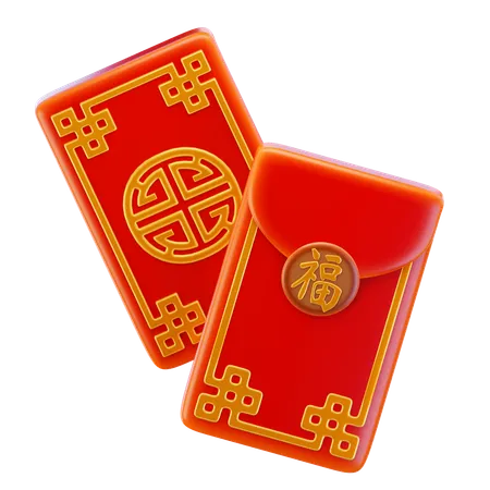 Enveloppe rouge chinoise  3D Icon