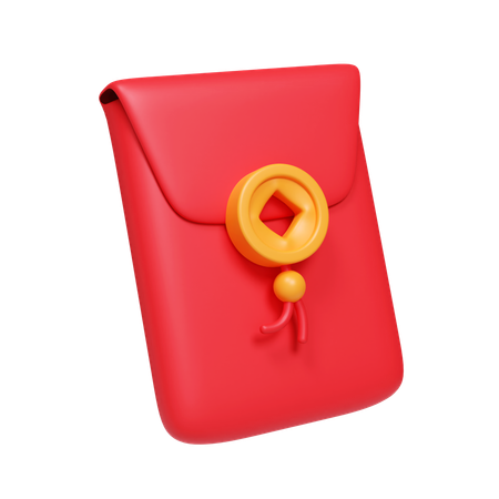 Enveloppe rouge traditionnelle  3D Icon