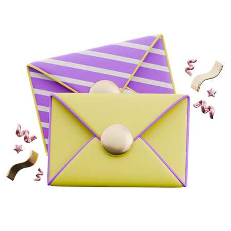 Enveloppes avec des tons  3D Icon