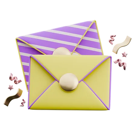 Enveloppes avec des tons  3D Icon