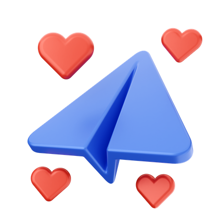 Enviando mensagem de amor  3D Icon